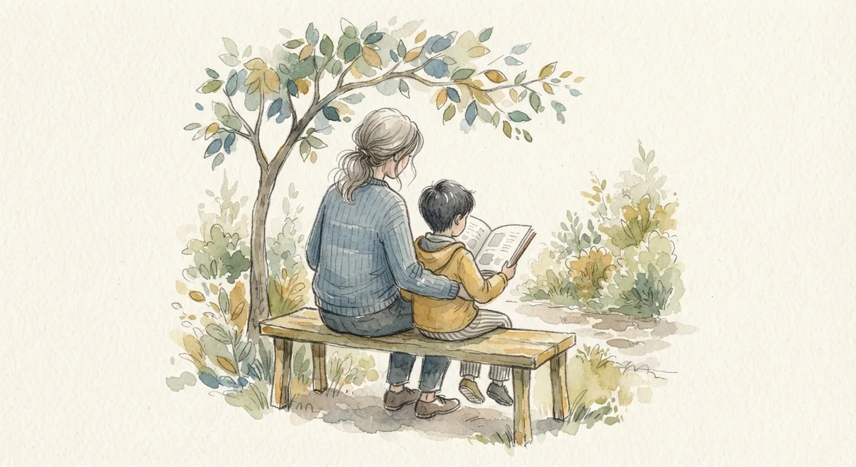 Supplied illustration of reading together